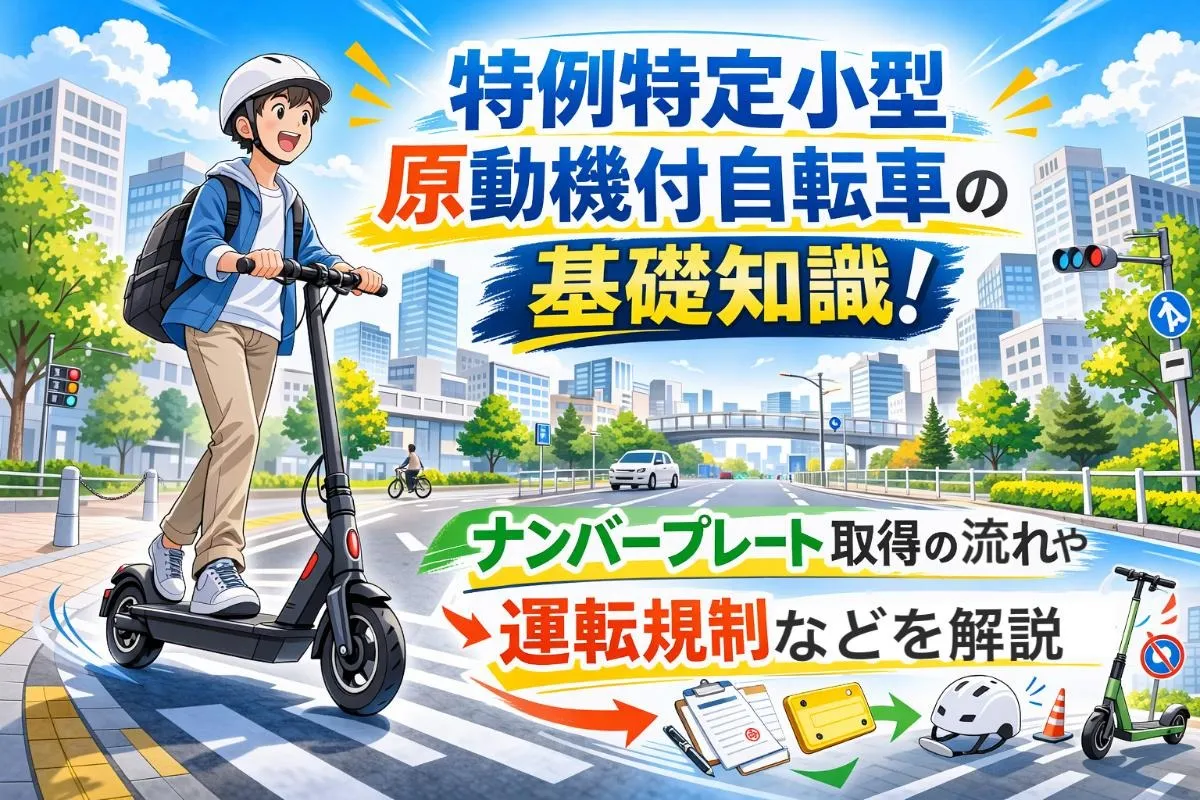 特例特定小型原動機付自転車の基礎知識！ナンバープレート取得の流れや運転規制などを解説