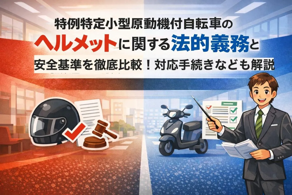 特例特定小型原動機付自転車のヘルメットに関する法的義務と安全基準を徹底比較！対応手続きなども解説