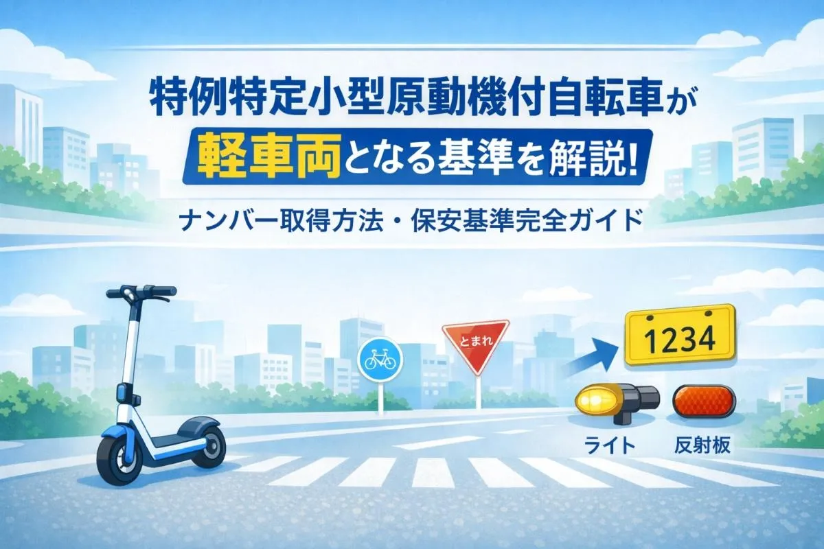 特例特定小型原動機付自転車が軽車両となる基準を解説！ナンバー取得方法・保安基準完全ガイド