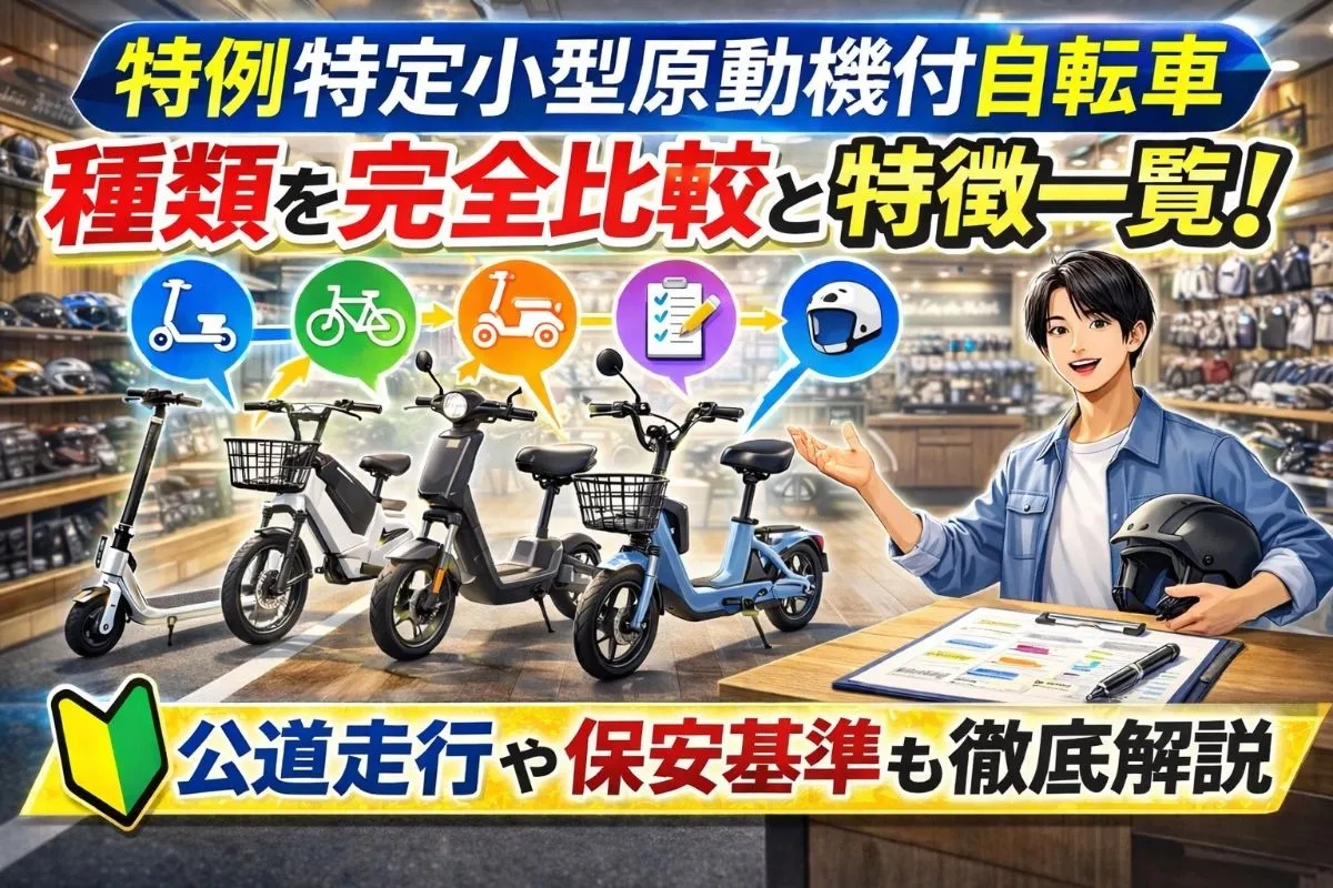 特例特定小型原動機付自転車の種類を完全比較と特徴一覧！公道走行や保安基準も徹底解説
